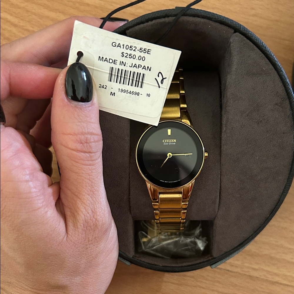 Citizen Black Dial Gold Bracelet Watch